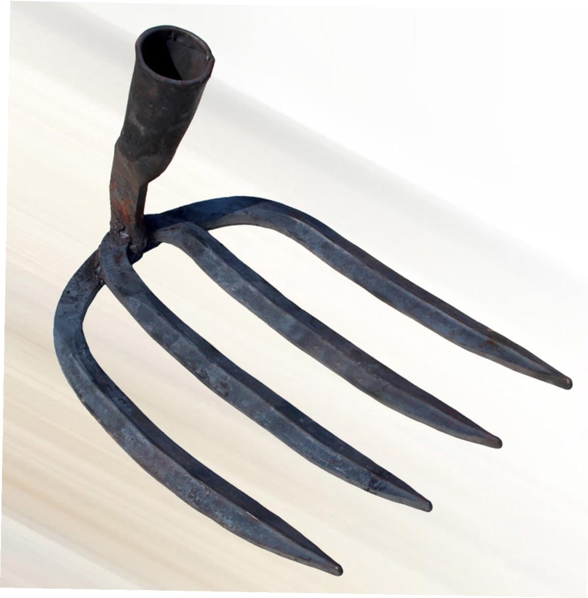 BESPORTBLE 4 Teeth Hand-Hammered Steel Rake Head for Gardening and Farm Use, Large Metal Garden Rake Tool for Soil Cultivation, Weeding, and Land Preparation