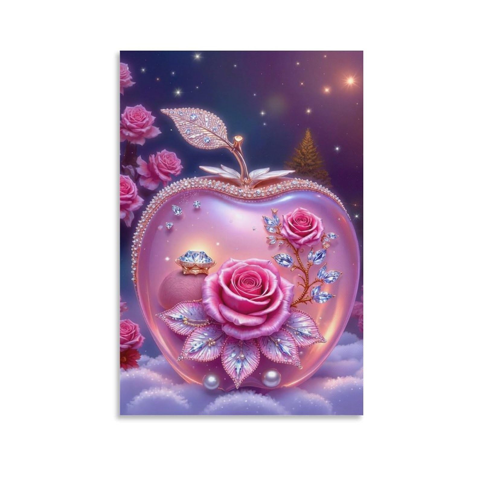 DHBANEIOK Fantasy Apple Art Poster Artwork Giclee Canvas Prints Modern Canvas Wall Art Picture Wall Hanging for Home Decorations 24x36inch(60x90cm)