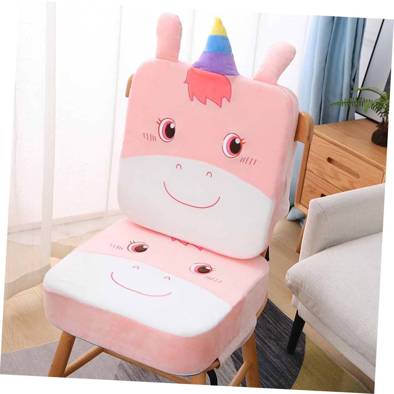 Veemoon Seggiolino Rialzato per Sedia da Pranzo 5 CM Spessore Cuscino Antiscivolo Portatile per Uso Domestico e Viaggi Cuscino Rialzato per Sedia Comodo Traspirante Adatto a Scuole e