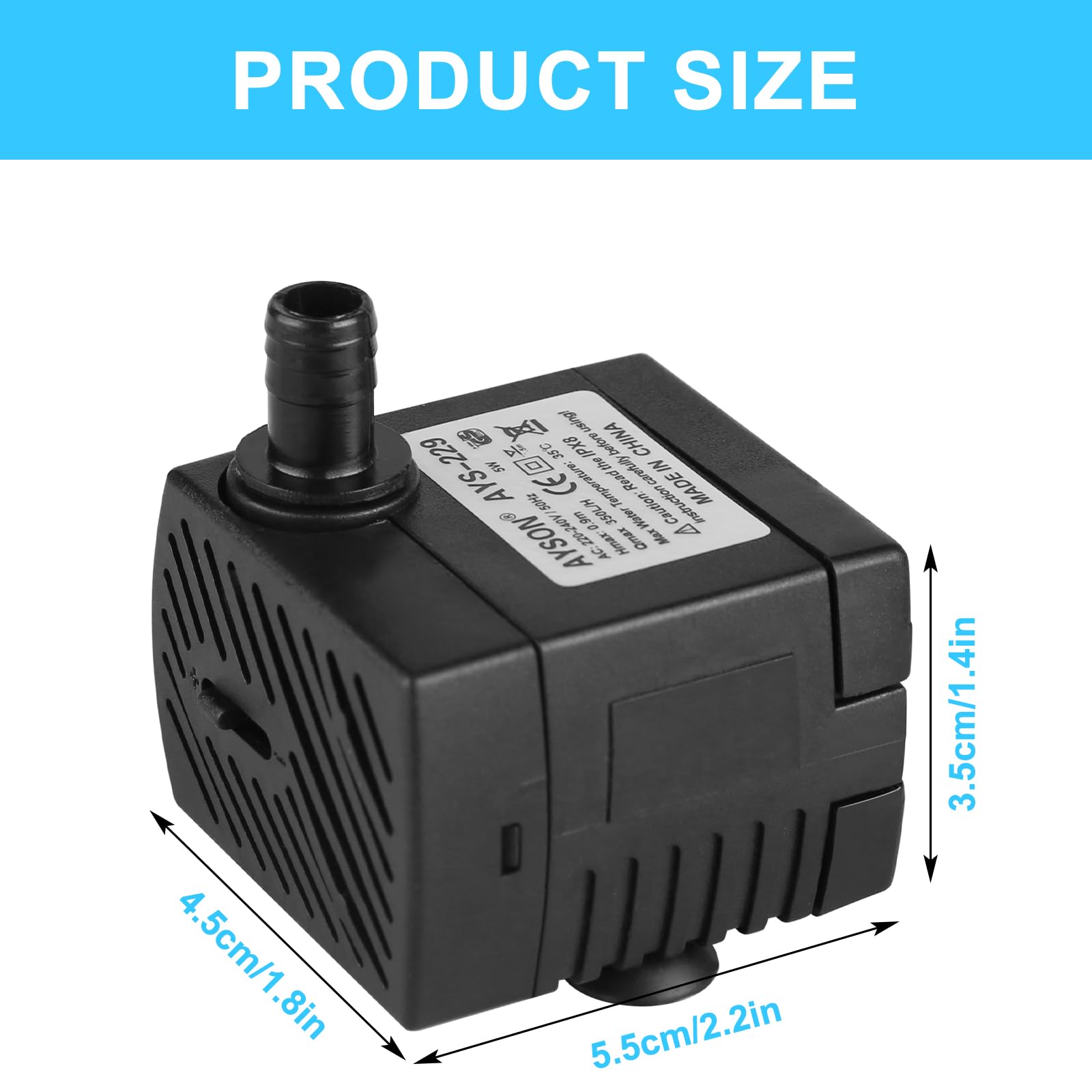 Pompe Pour Fontaine Exterieure De Jardin Pompe à Eau Cam2 Mini Avec 8 LED Et Pompe à Ventouse 280 L/h 4w 220V - 240V 50 / 60Hz Quantité D'eau Réglable 8 - 7