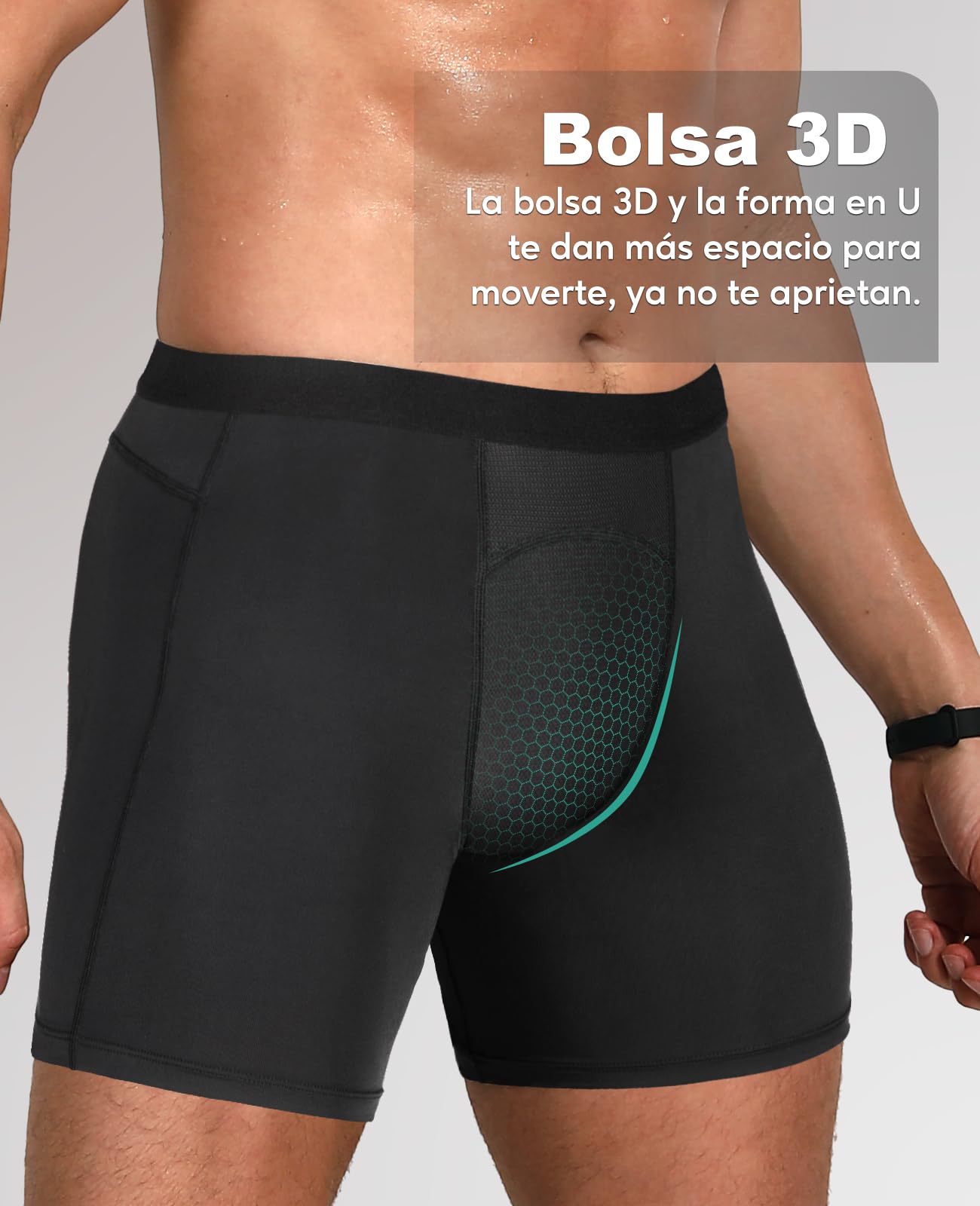 Niksa Bóxer para Hombre Pack de 3 Calzoncillos Deportivos Ropa Interior Funcional Shorts de Compresión