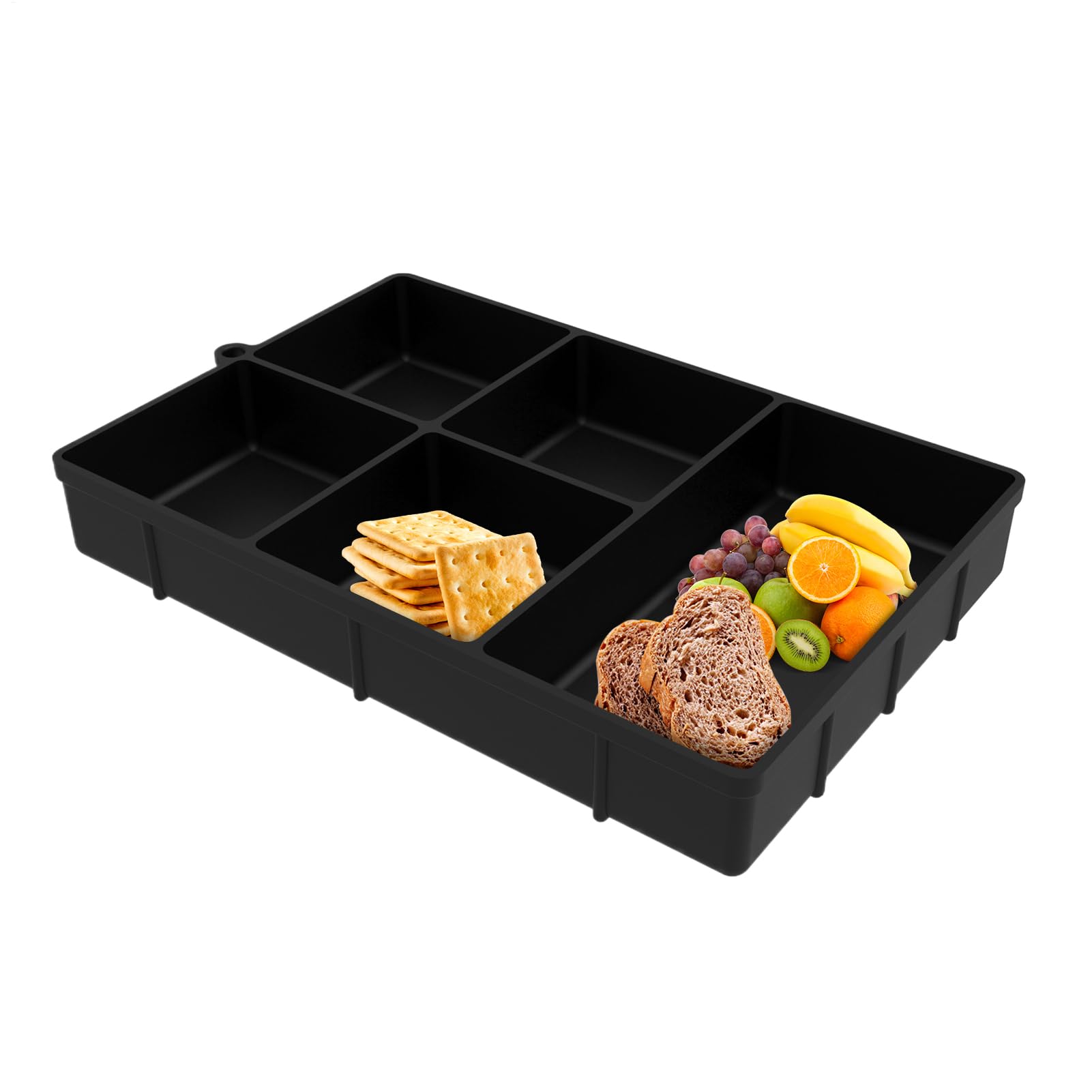 Boîte en silicone à 5 compartiments pour collation et apéritif nomade
