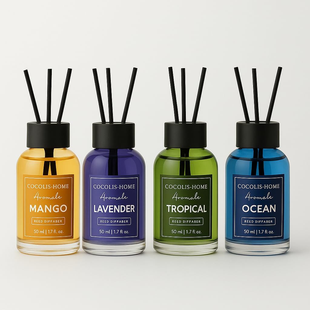 Cocolis Home 4'lü Çubuklu Oda Kokusu Seti ''4 AL 2 ÖDE'' - Avantajlı Paket (MANGO-LAVENDER-TROPICAL-OCEAN)