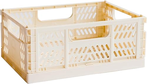 3 Sprouts Caja plegable de plástico reciclado, caja de almacenamiento plegable apilable para organización para adultos y niños, caja de plástico
