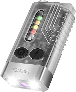 Small Powerful Flashlight with 365nm UV Black Light - Super Bright 1000 LM, USB C Rechargeable LED Keychain Flash Light with COB Side Light, Magnet Buzzer- 12 Modes, IPX4 Mini Flashlight (Silver)
