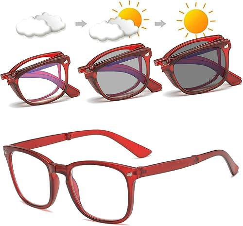 Miniatura 7 de Plegado cuadrado progresivo multifocal transición fotocromática gafas de lectura para hombre mujerpresbicia lectores gafas de sol