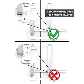 QT BABY Baby Proofing Cabinet Locks | Adjustable U Shaped Baby Safety Latches for Drawers, Fridge, Closet |Modern Baby Proofing Cabinet Lock with Extra Secure Lock Buttons (Pack of 4)