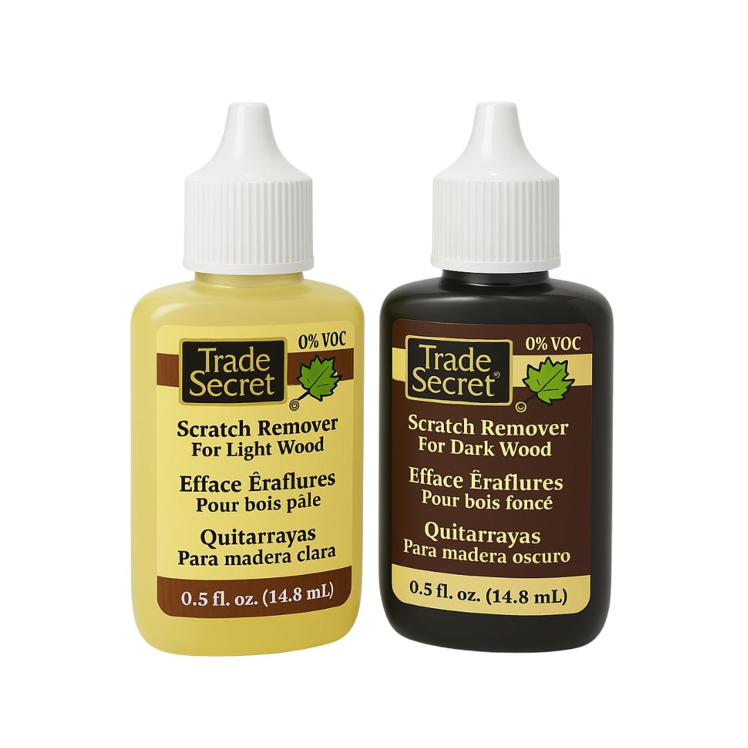 Trade Secret Scratch Remover Mini Pro Set (2x 0.5 oz), Restore & Conceal Small Scratches on Dark & Light Wood Furniture and Flooring – Coconut Oil-Based Formula