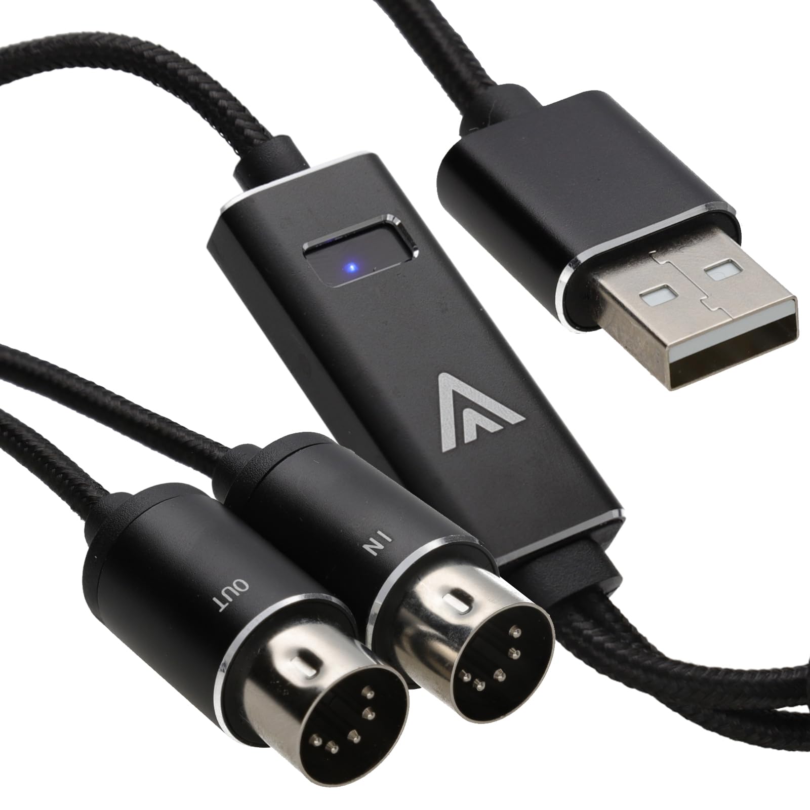 kenable USB 2.0 to MIDI Interface Adapter Cable, MIDI In & Out, Windows 11/10/8/7/Vista/XP & Mac OSX Compatible, Bus Powered