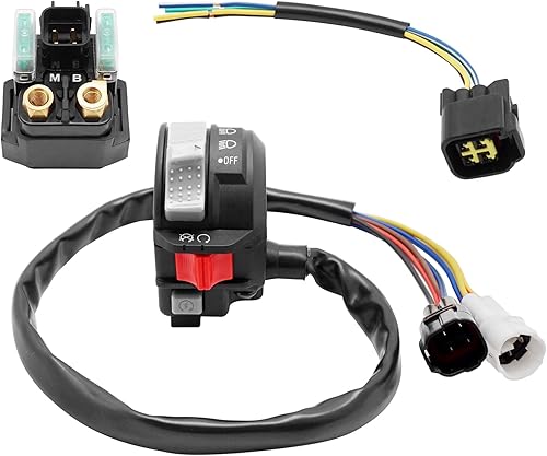 M MATI Start Interruptor de parada y relé solenoide de arranque y enchufe para Yamaha YFZ450R YFZ450X 2009-2023 Kodiak 700 Some-Models 2016-2023