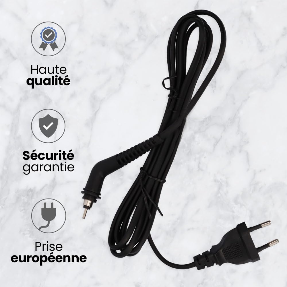 Anakel Home Pack de Rechange de Câble d'alimentation et Fusible Thermique 240 °C Compatible avec Fer à Lisser GHD MK4, MK4.2, MK5 | Câble Rotatif, 1,50 m