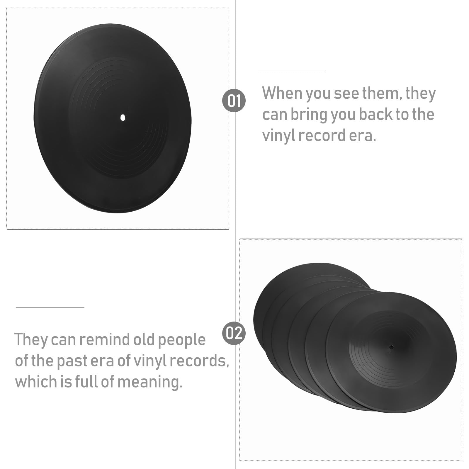 SUPVOX Dischi in Vinile per Casa 12 Pezzi Neri, Decorazioni Murali Estetiche in Stile Indie, Adatti a Pareti di Bar, Locali e Camere da Letto
