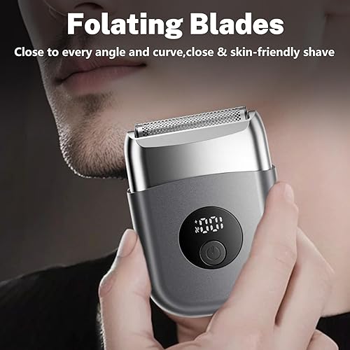 Miniatura 7 de Afeitadoras eléctricas de papel de aluminio para hombres, mini maquinilla de afeitar eléctrica para cara, IPX7 impermeable con pantalla LED grande y