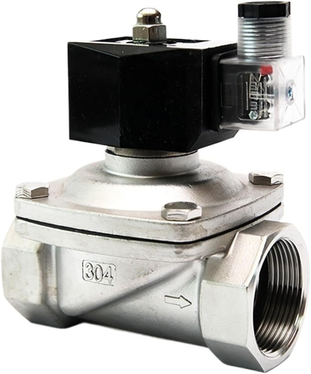 1-1/2" Normally Closed Stainless Steel Solenoid Valve IP65 Pipe Control Switch Water 220V 110V 24V 12V(NPT_240VAC)