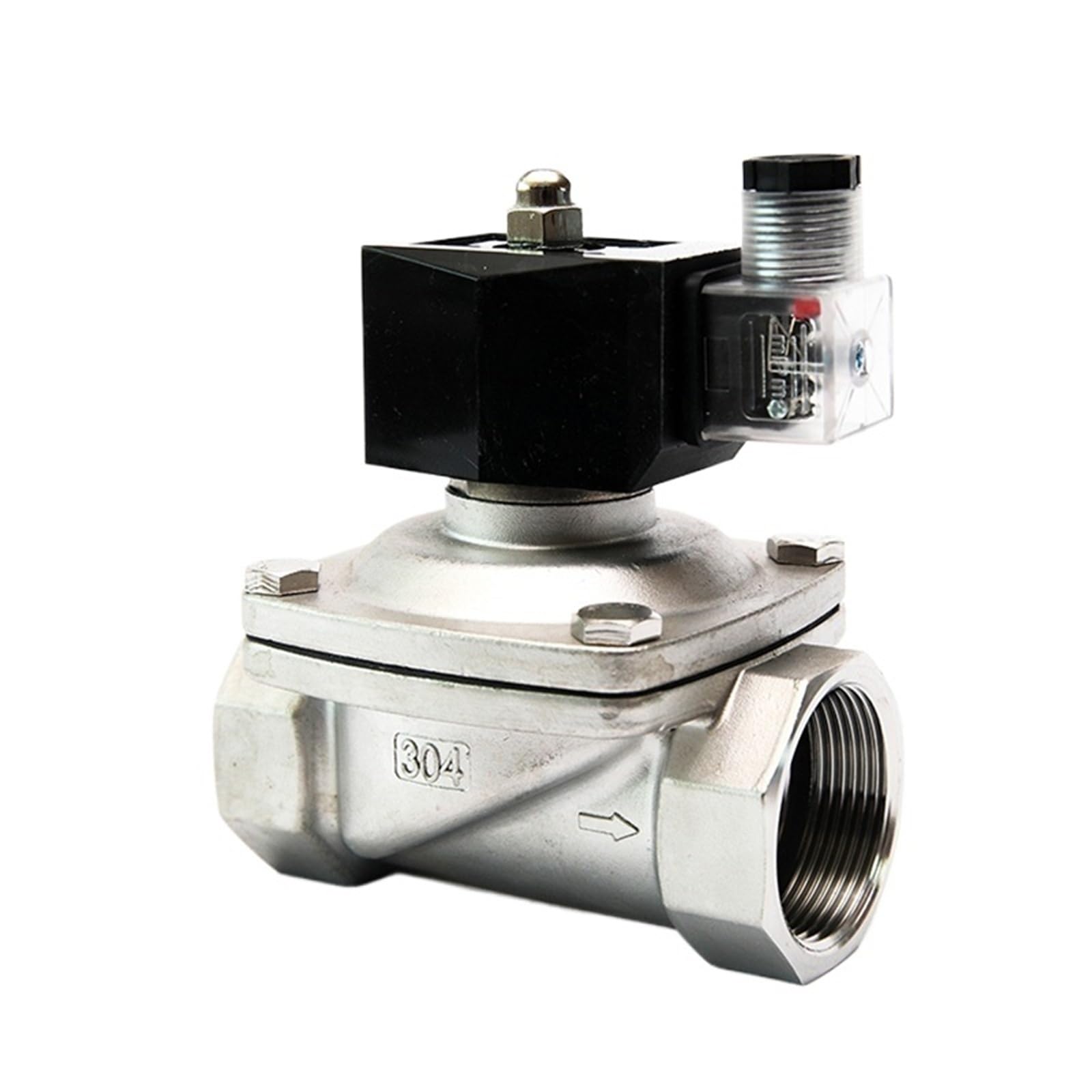 Électrovanne normalement fermée 1 1/2 inox IP65 interrupteur tuyau eau 24V