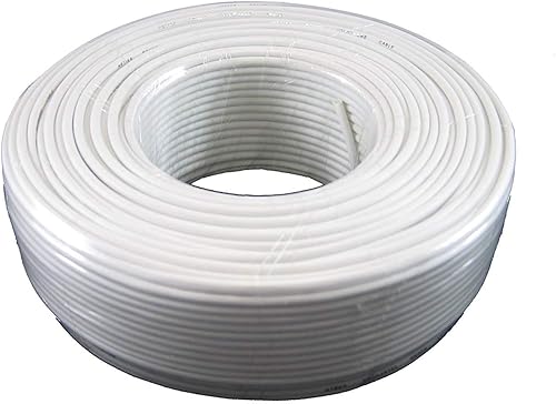 Miniatura 3 de Tupavco Cable de teléfono de 300 pies redondeado blanco (328.1 ft de largo) 4x10.4 calibre 26 AWG - Extensión de línea de cable de teléfono redondo