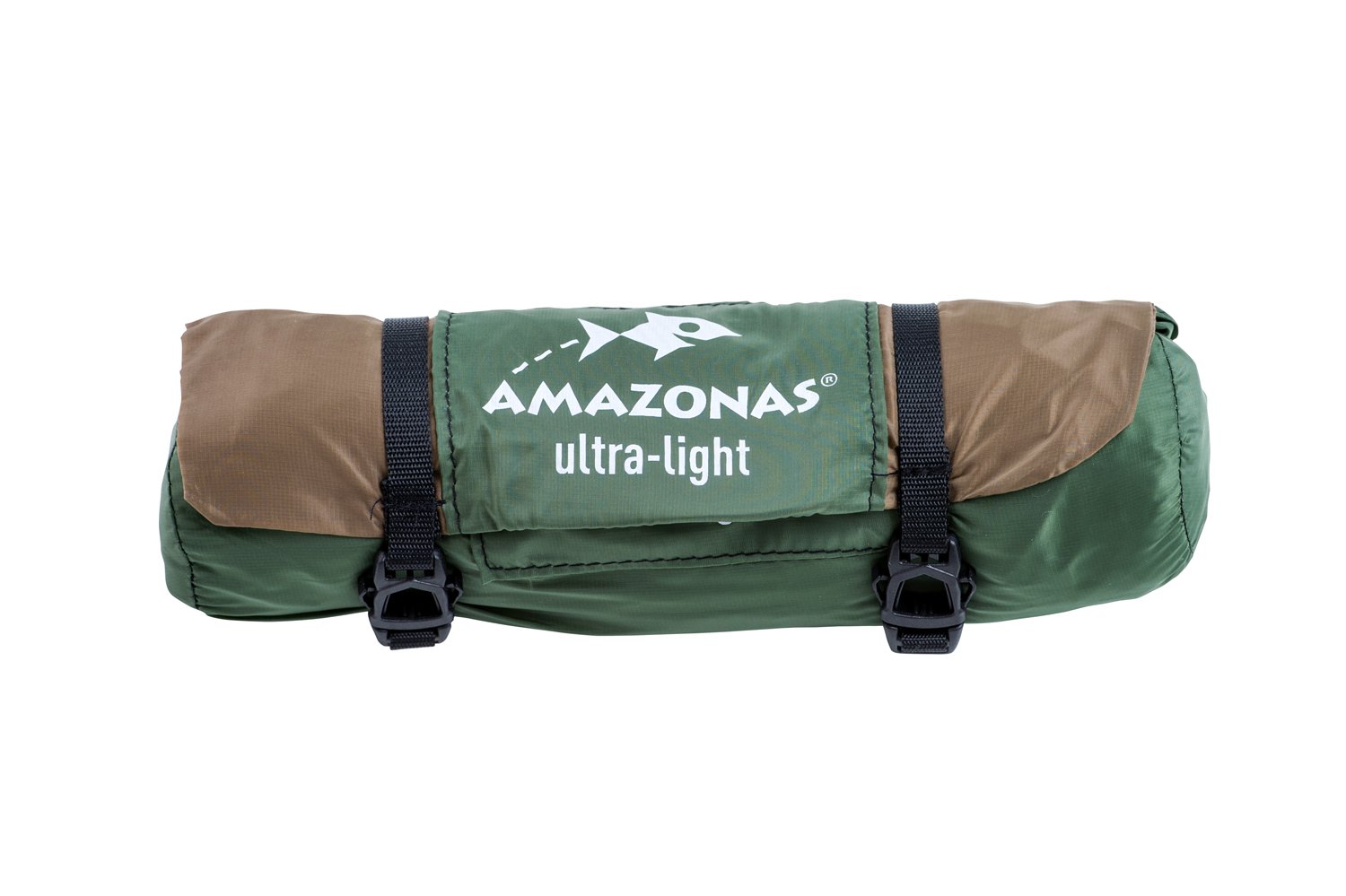 AMAZONAS Ultra-Light Hängematte Adventure Hammock Coyote - Die leichteste Kingsize Hängematte der Welt 180g 275 x 140 cm Packmaß 18 x 6 cm bis 150 kg in Grün