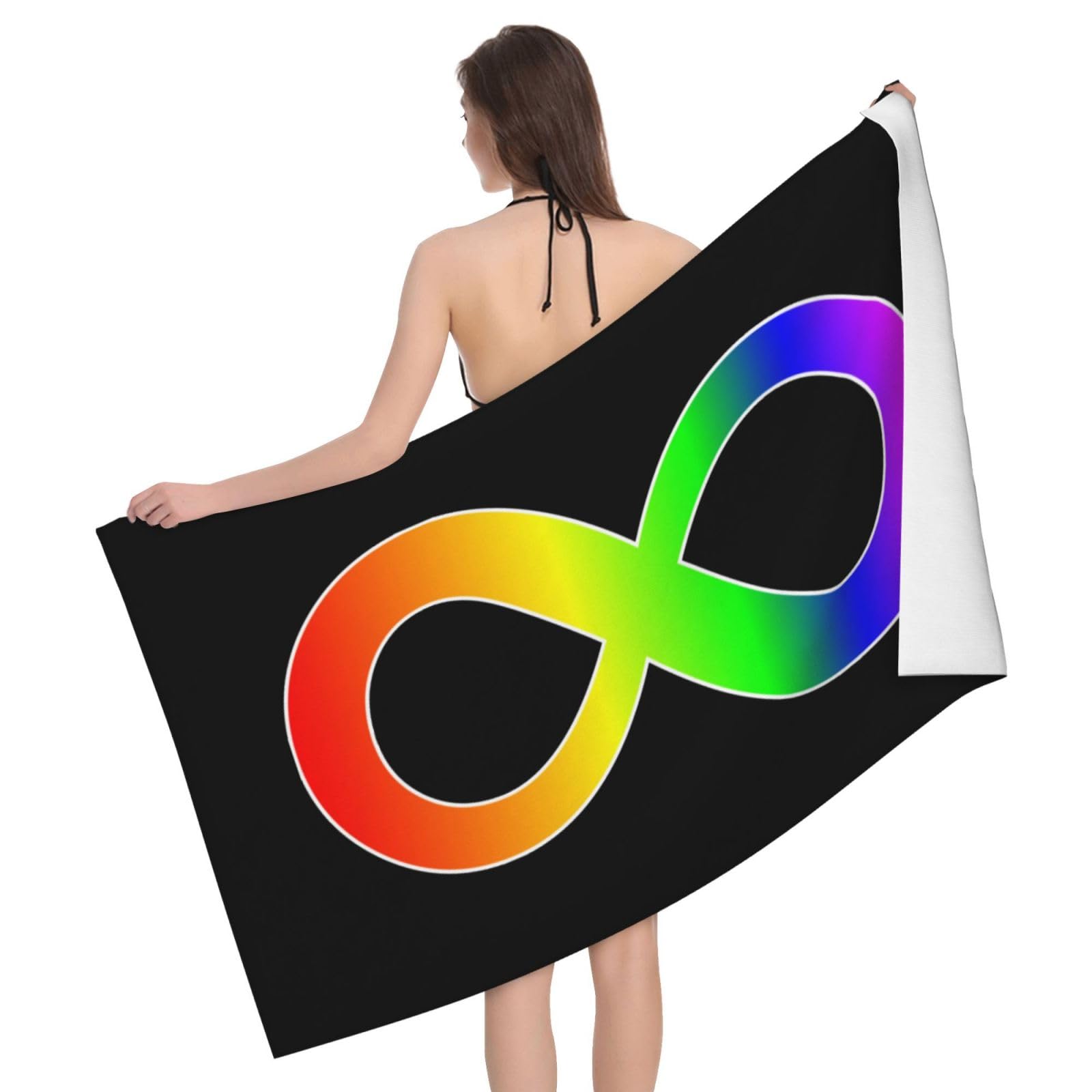 HLBSDM Microfiber Autism Awareness Infinity Symbol 1 Beach Towel Quick Dry Soft Sand Free Beach Towels for Pool Swim Beach Lightweight Thin Towels