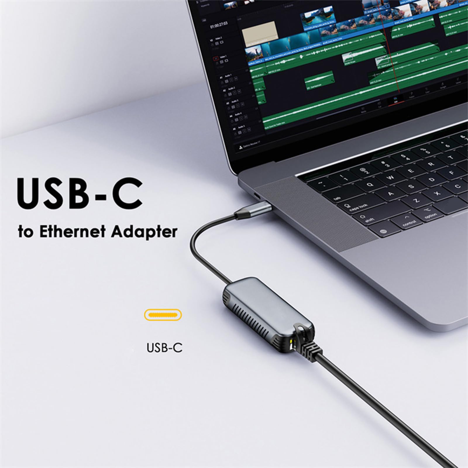 Adattatore Ethernet da 5 Gbps Rete Gigabit Convertitore Internet da RJ45 a Tipo C per laptop Desktop Tipo C Gigabit