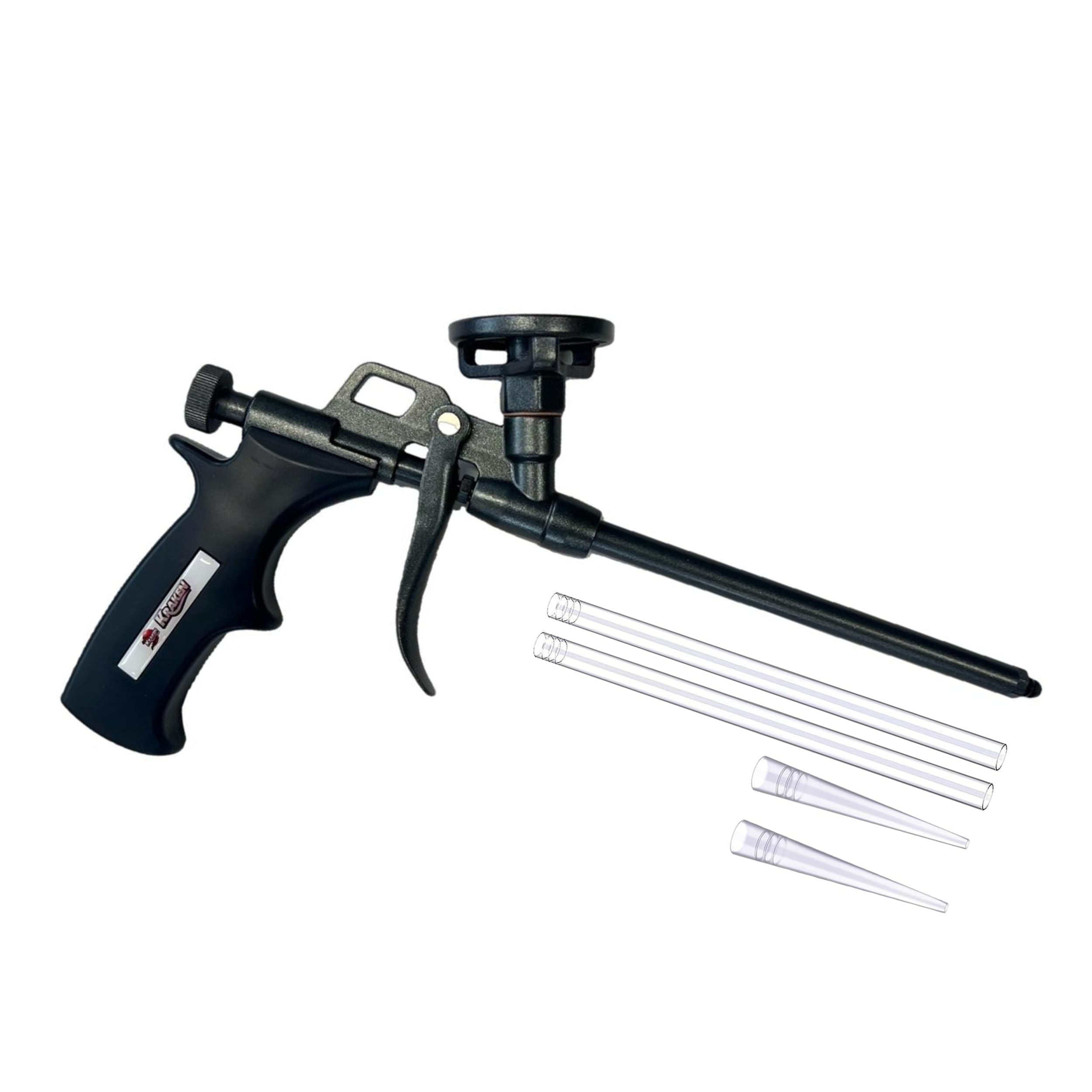 Kraken Bond PRO Foam Gun - 8 Inch Durable Spray Foam Dispensing Gun for Contractors & DIYers, PTFE Non-Stick Coating, Precision Nozzles Included, Versatile Spray Application for Insulation - 1 Pack