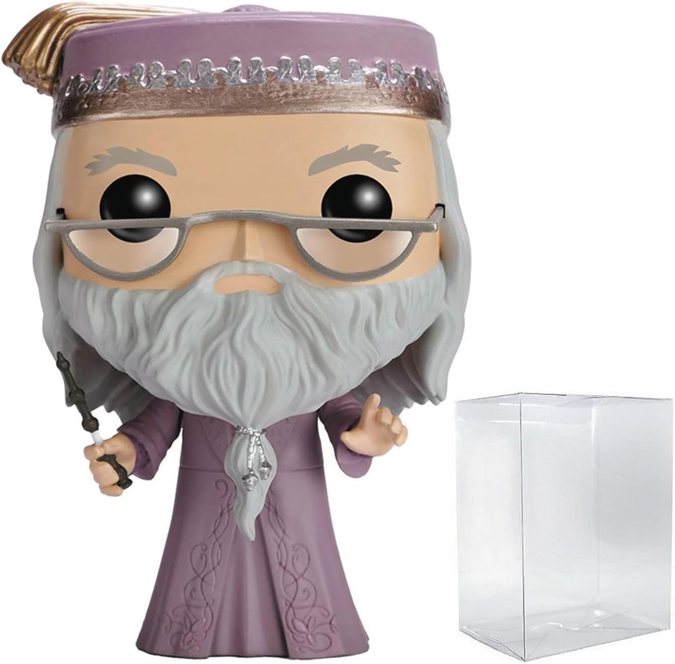POP Harry Potter - Albus Dumbledore with Wand Funko Vinyl Figure (Bundled with Compatible Box Protector Case), Multicolor, 3.75 inches