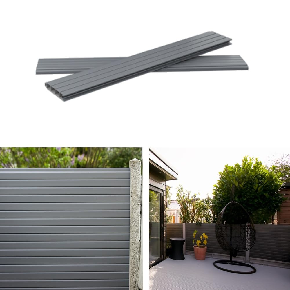 Composite Plastic Fencing Panels - Liniar Fencing Fence Board - Carbon Grey 6ft (W) x 3ft (H)
