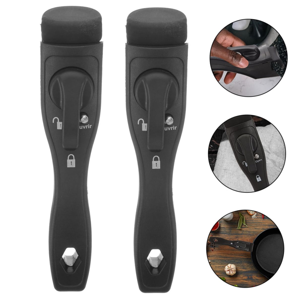 2 Stück-Pack Austauschbare Topfgriffe aus Bakelit Abnehmbares Design Tragbar und Hitzebeständig Ersatzgriffe für Töpfe und Pfannen für Outdoor und Induktion