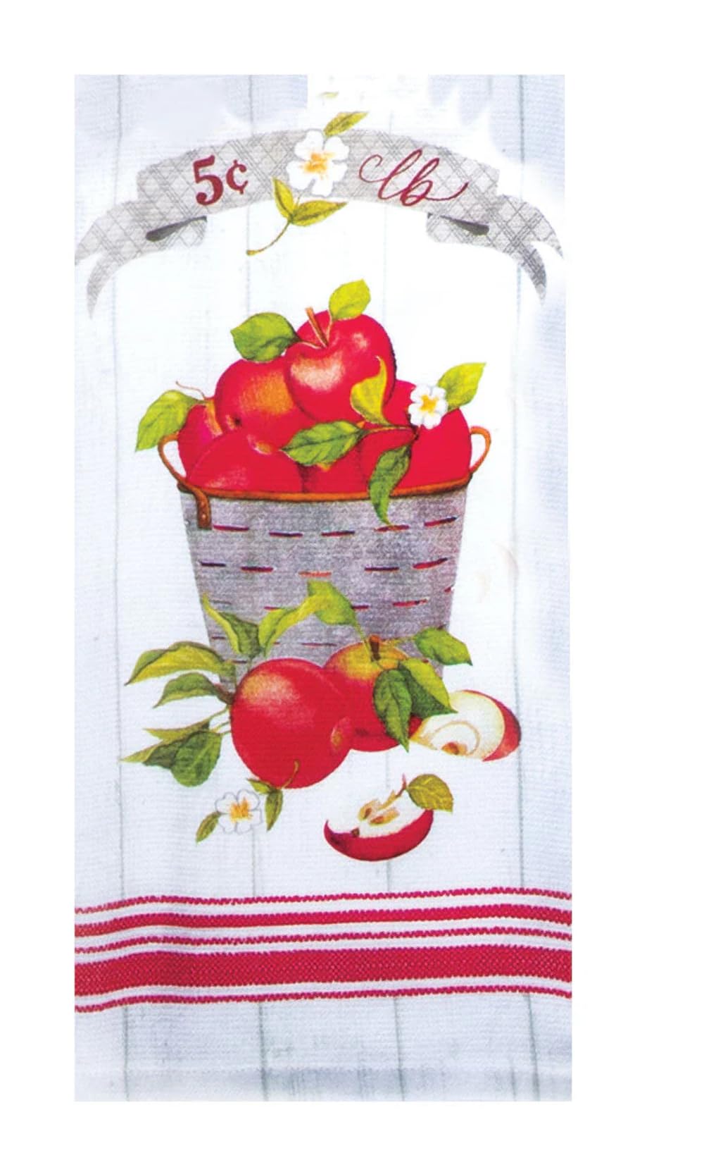 Bushel of Red Orchard Apples Dual Purpose Farmhouse Terry Kitchen Dish Towel, Small