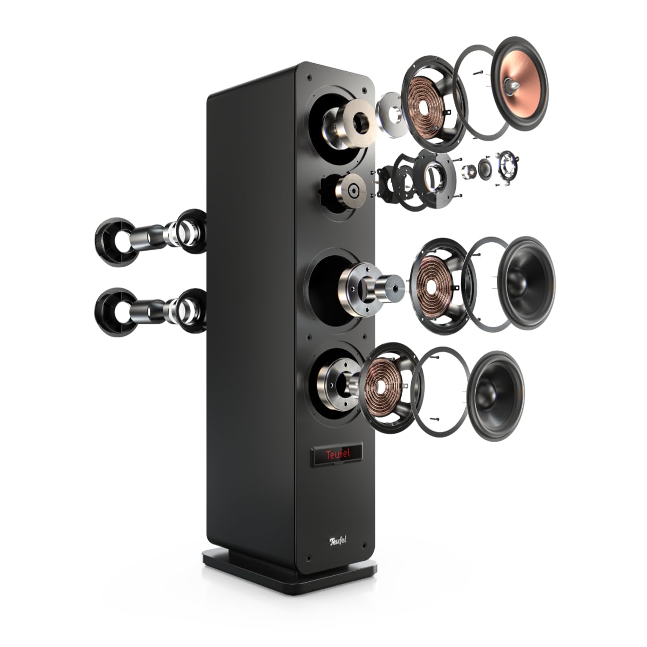 Teufel Ultima 40 AKTIV 3 - Aktives 3-Wege-Standlautsprecher Paar | mit Bluetooth aptX, 260 W, Bassreflex, Integrierter Verstärker, HDMI ARC CEC‌, USB-C - schwarz
