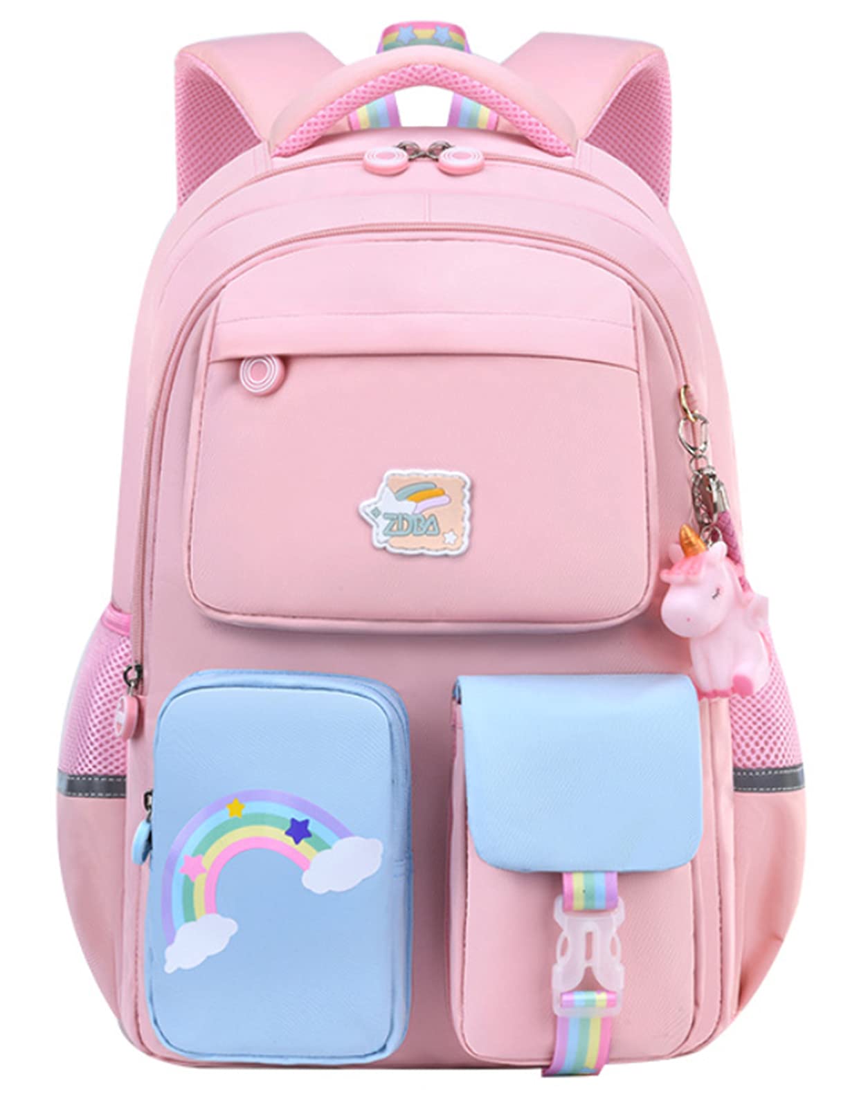 HIPOTUOUnicorn Backpack for Girls Rainbow School Bag Cute Student Laptop Backpacks Casual Durable Lightweight Travel Bags