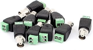 New Lon0167 Terminal de parafuso de 10 peças coaxial Cat5 para conector BNC fêmea Jack Video Balun(10 Stück Schraubanschluss Koaxial Cat5 zu BNC-Buchse Video Balun-Anschluss)