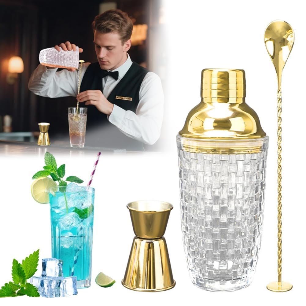 CTRLZS Cocktail Shaker 400 Ml Shaker Stainless Steel Cocktails Stainless Steel Lid, Integrated Strainer