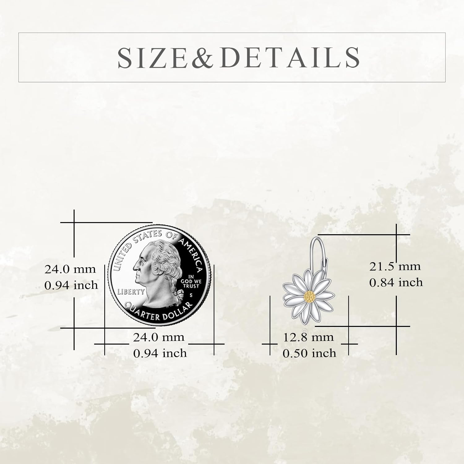 YFN Daisy Flower Earrings Gifts for Women Sterling Silver Daisy Pendant Jewelry for Women - Image 4