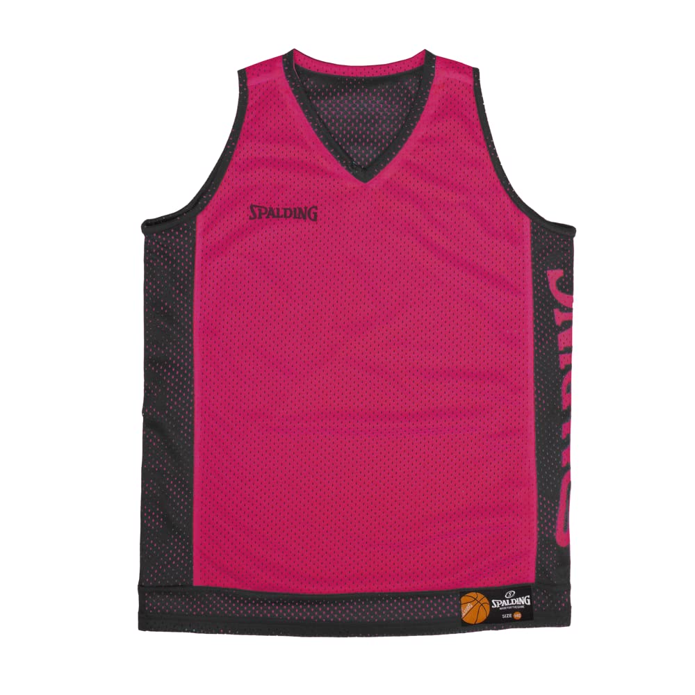 Spalding - Camiseta de Tirantes Reversible - Camiseta de Baloncesto - Fucsia/Negro - Talla XXL - Ropa Deportiva - Baloncesto