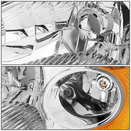 Dna Motoring Hl-Oh-Hc01-Ch-Am Chrome Amber Headlights Replacement Compatible With 01-03 Honda Civic #TOP6