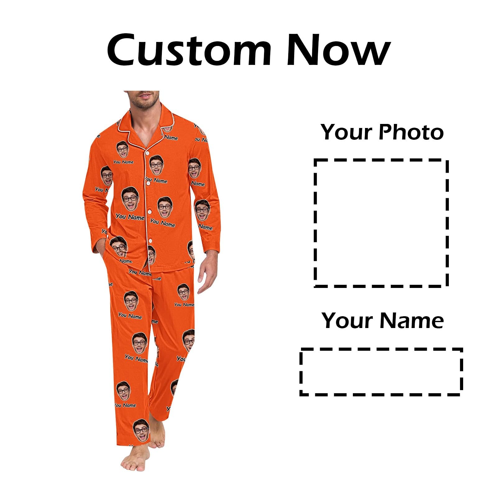 Generisch Conjunto de pijama corto para hombre pantalones divertidos para hombres mujeres parejas a juego unisex nombre personalizado albornoz hombre camuflaje