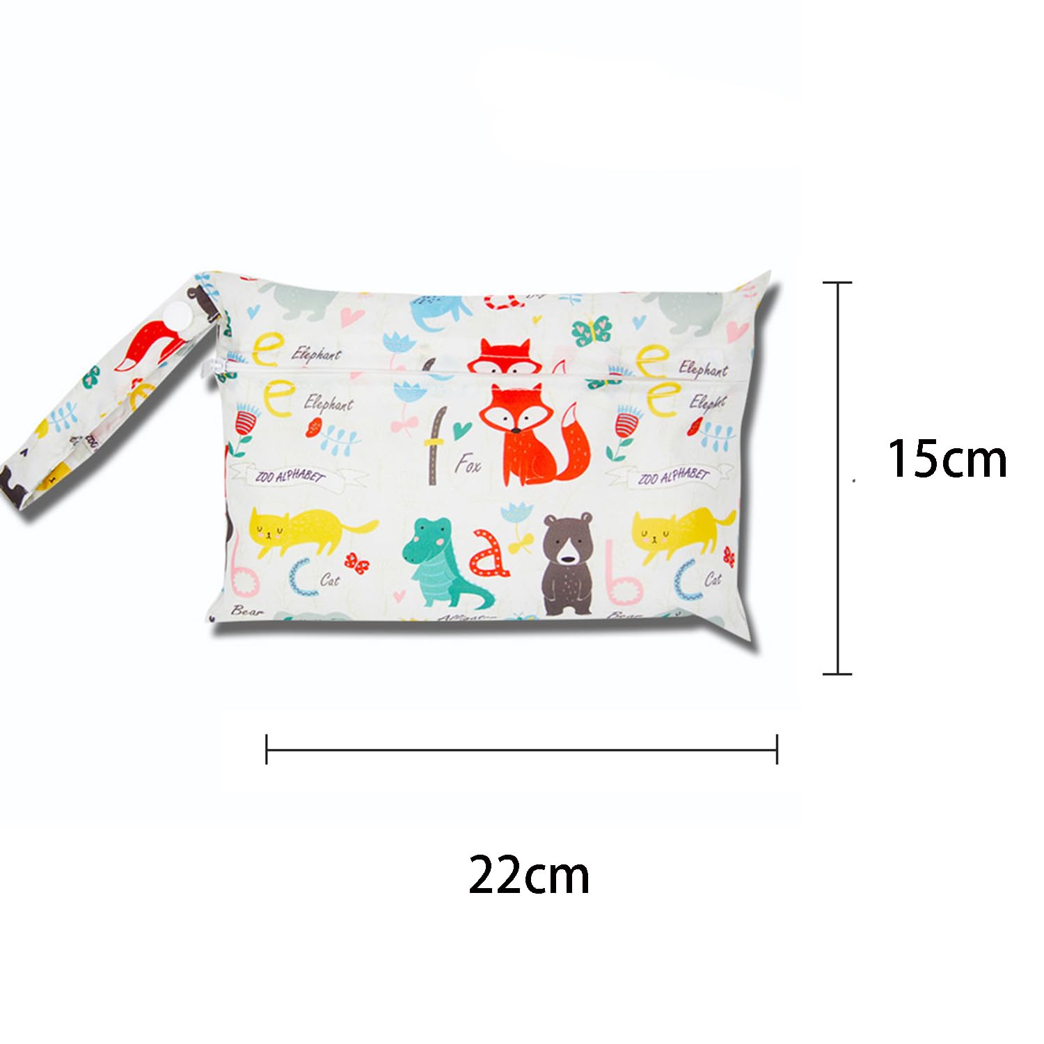Mini sac à langer avec motif animal coloré - Sac à langer imperméable - 22 x 15 cm - Petit sac à couches humide - Organiseur pour bébé - Pour la natation, les voyages, la plage, Animaux roses