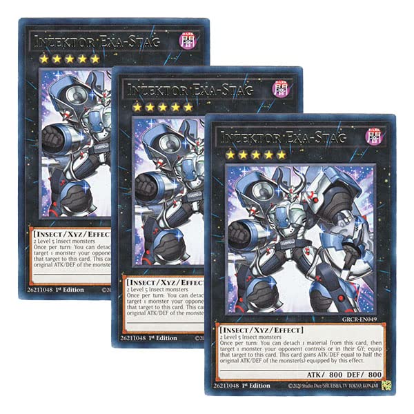 Amazon.co.jp: 【 3枚セット 】遊戯王 英語版 GRCR-EN049 Inzektor Exa 