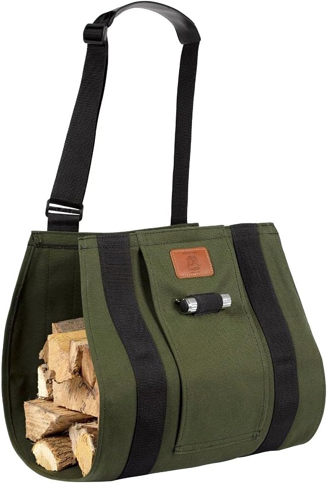LogOX WoodOX Sling - The Most Ergonomic Firewood, Kindling, and Log Carrier. Helps Correct Posture and Balance | Camping Essential for Firewood Harvesting, Designed in Vermont (Patented, USA Made)