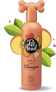 Pet Head Quick Fix Shampoo und Conditioner für Hunde | Pfirsichduft | Pflegt und beruhigt das Fell Ihres Hundes | pH-Neutral | Vegan & Tierversuchsfrei | Sanfte Formel für Welpen | 300ml product image
