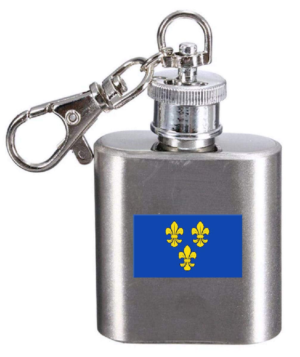 Flasque porte-clés Wiesbaden gravure drapeau allemand en acier brossé