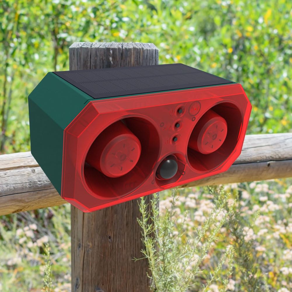 Alarme Solaire capteur Infrarouge 130dB avec LED Rouges Clignotantes pour Ferme, Jardin, Maison