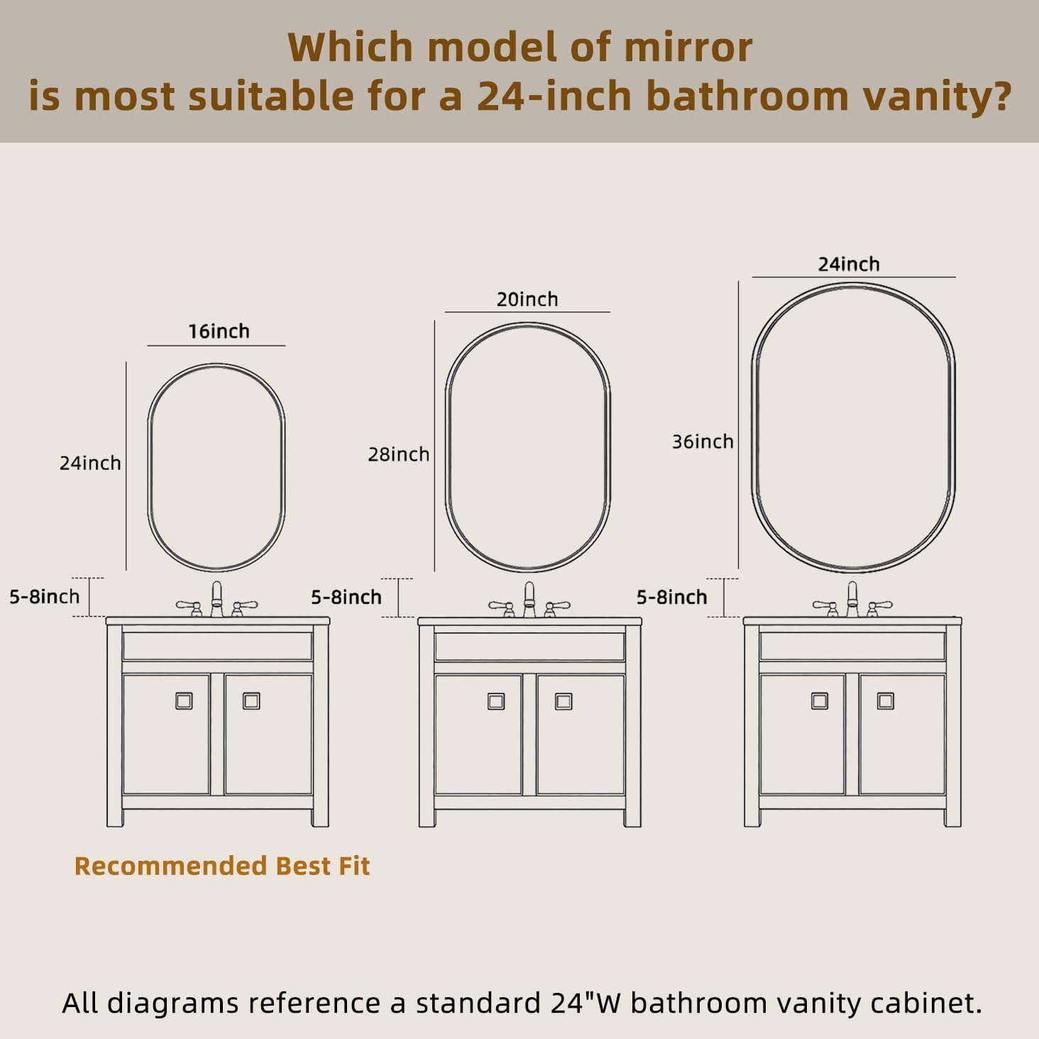 16x24 Oval Mirror - Pill Shaped Bathroom Vanity Mirror, Gold | Chic 16x24 Pill Shaped Gold Mirror | Rustproof Aluminum Frame | Easy Z Clip Hanging | Perfect for Small Spaces
