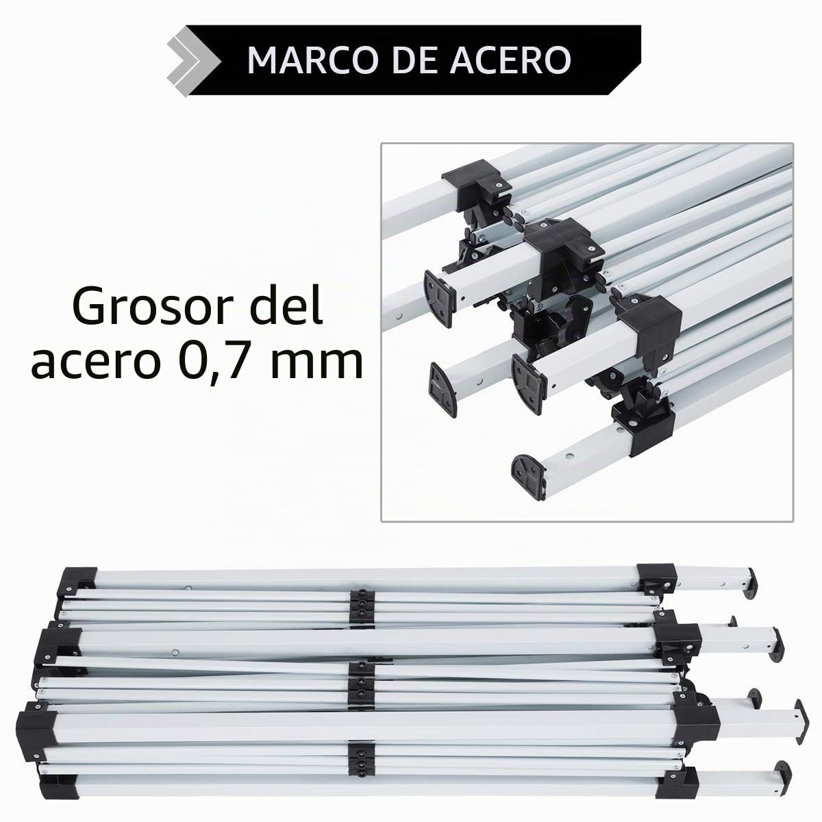 CASARIA® Pabellón Capri 3x6m Pop-Up Repelente al Agua Plegable Protección UV50+ Cenador Carpa Jardín Fiestas