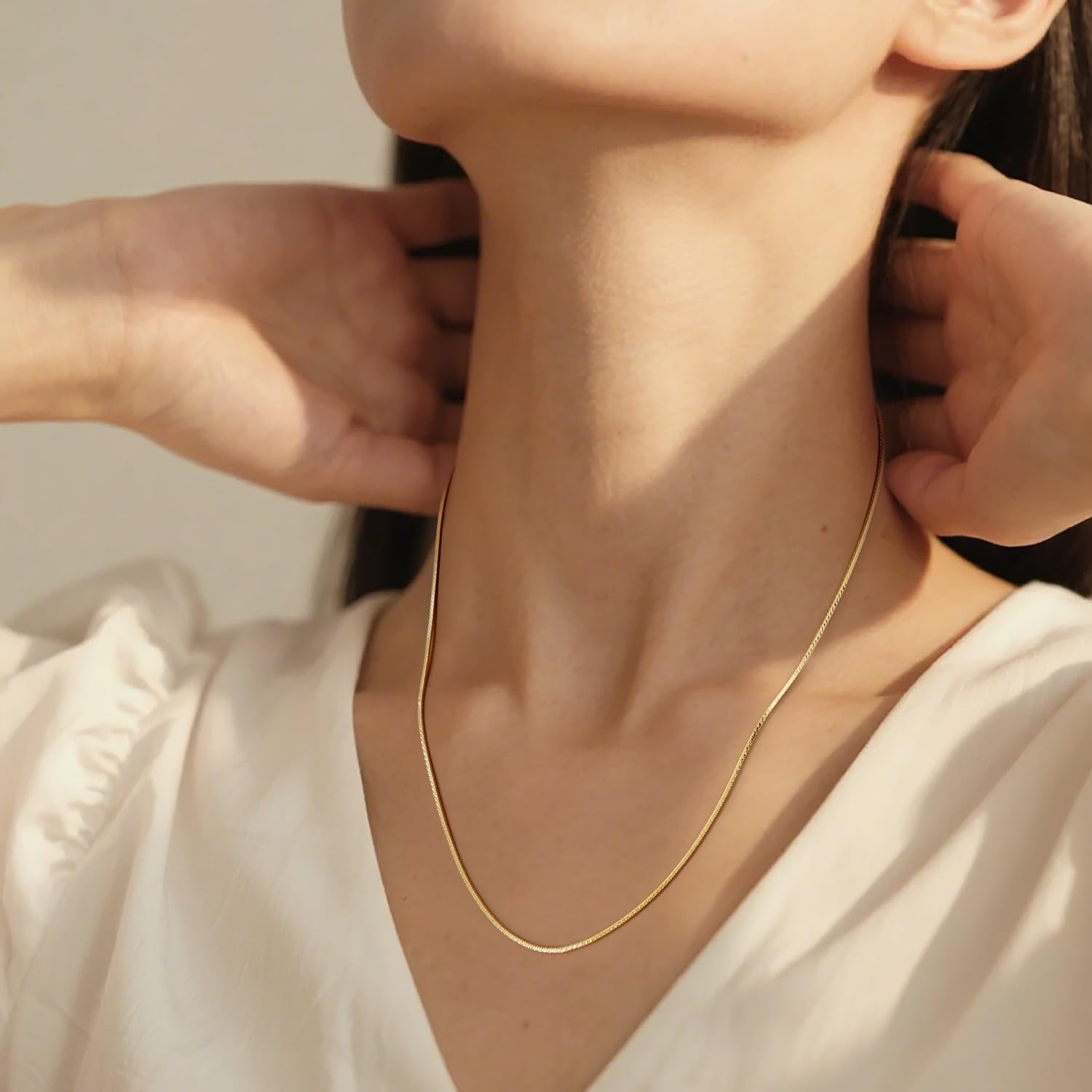 14K Gold Chain for Men Women 14K Gold Necklaces for Women Round Snake Chain Graceful and Sleek Dainty Necklace Chains for Womens Non Tarnish
