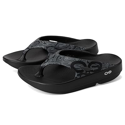 OOFOS OOriginal Sport Thong Walking Shoes Black Water Camo