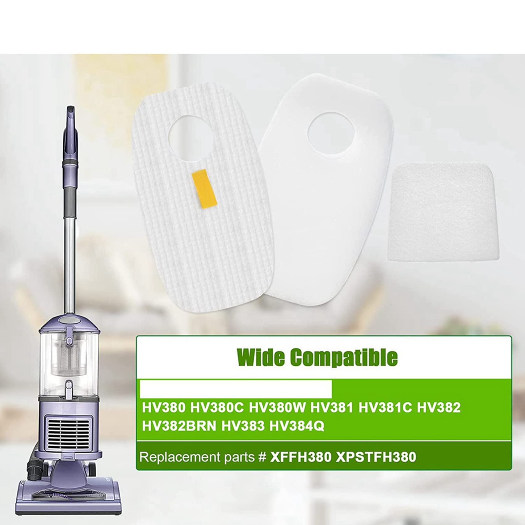 VENOAL Kit de filtros pre y post de repuesto para Cket DuoClean HV380 HV381 HV382 HV380 HV381 HV383 HV384Q HV380W