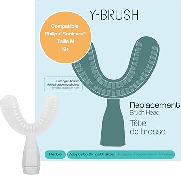 NEW 2025 Compatible with Philips Sonicare Models - Y-Brush Replacement Brush Head - Flexible - One-Stroke Technology - Renewable Every 4 Months - Adults