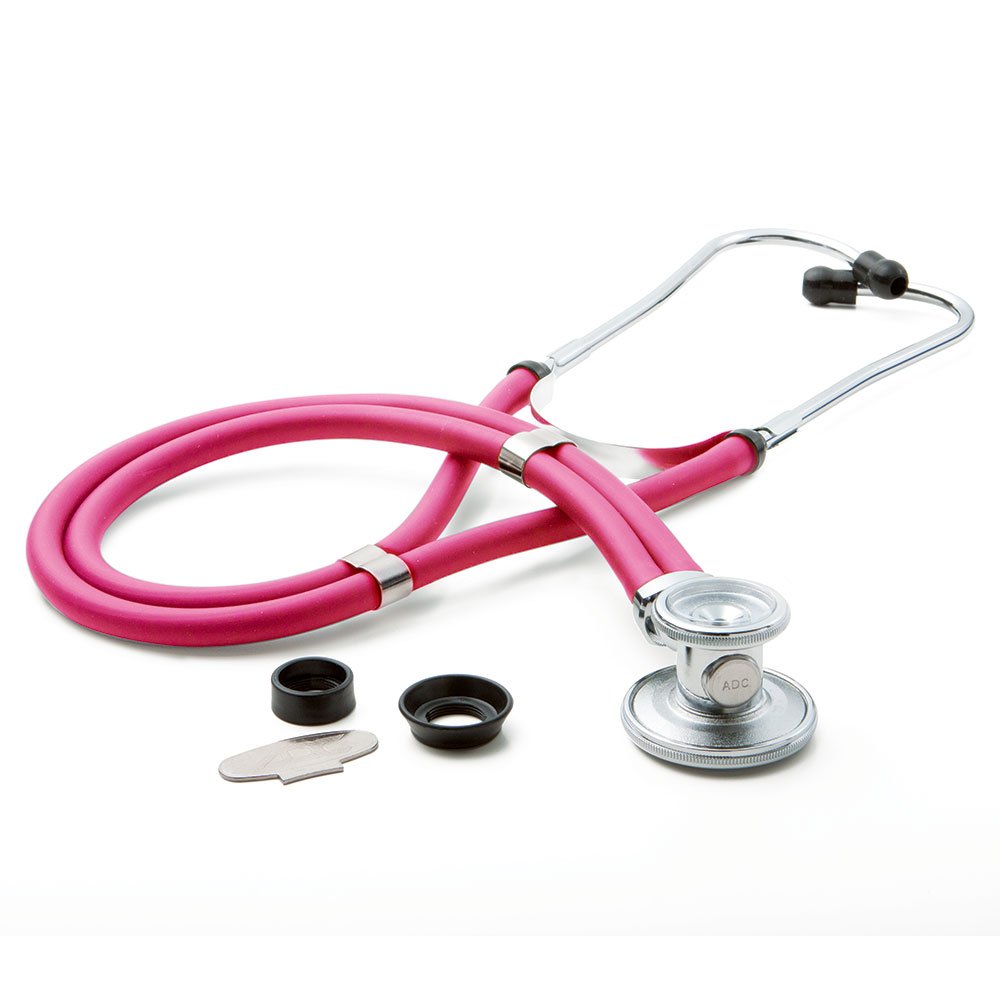 Adscope 641 Sprague Stethoscope with 5 Interchangeable Chestpiece Options, 30" Length, Neon Pink-picture-29