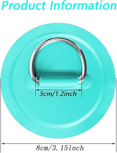 Miniatura 2 de Paquete de 6 parches circulares de acero inoxidable para barcos inflables de PVC, kayak, SUP, canoa, cubierta de surf, accesorios de tabla de surf,